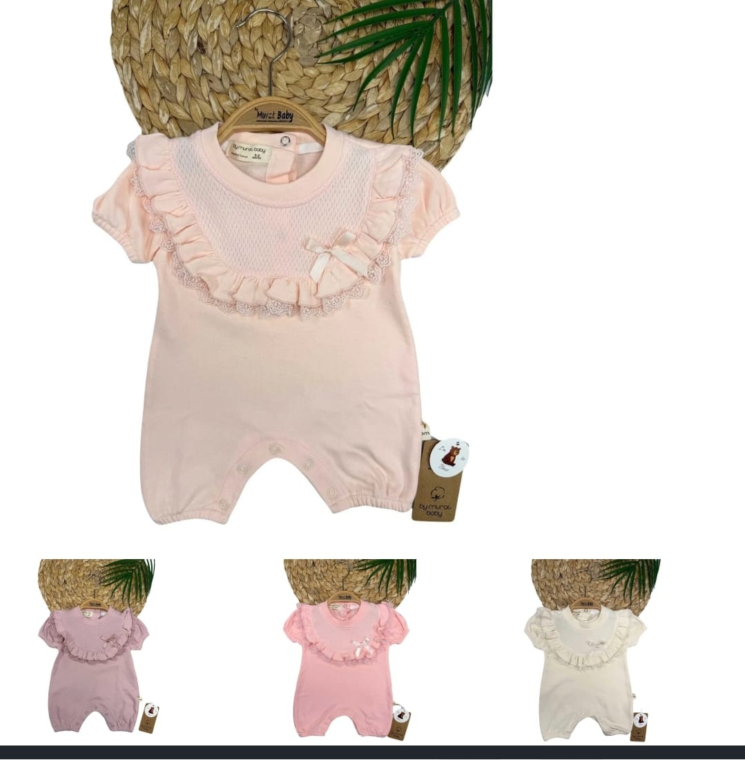 1018 Combinaison Bébé Avec Nœud Et Dentelle – Image 1