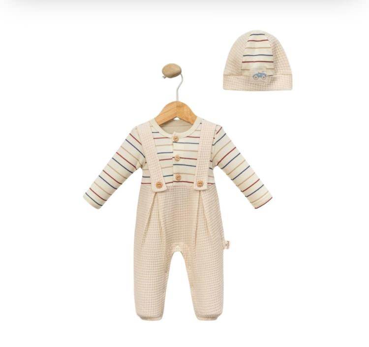 1019 Combinaison Enfant Rayée À Motifs Imprimés – Image 1