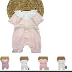 Combinaison Bébé À Col Bavoir Et Dentelle