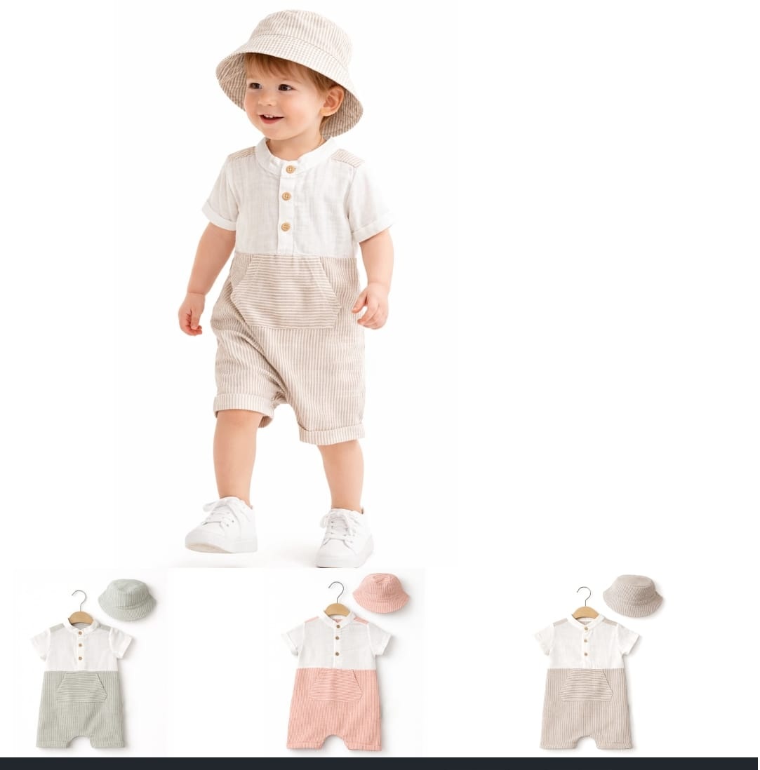 1026 Combinaison Bébé Avec Chapeau Assorti – Image 1