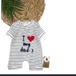 Combinaison Bébé Rayée My Daddy À Manches Courtes