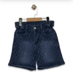 Short En Jean Enfant À Carreaux Et Strass