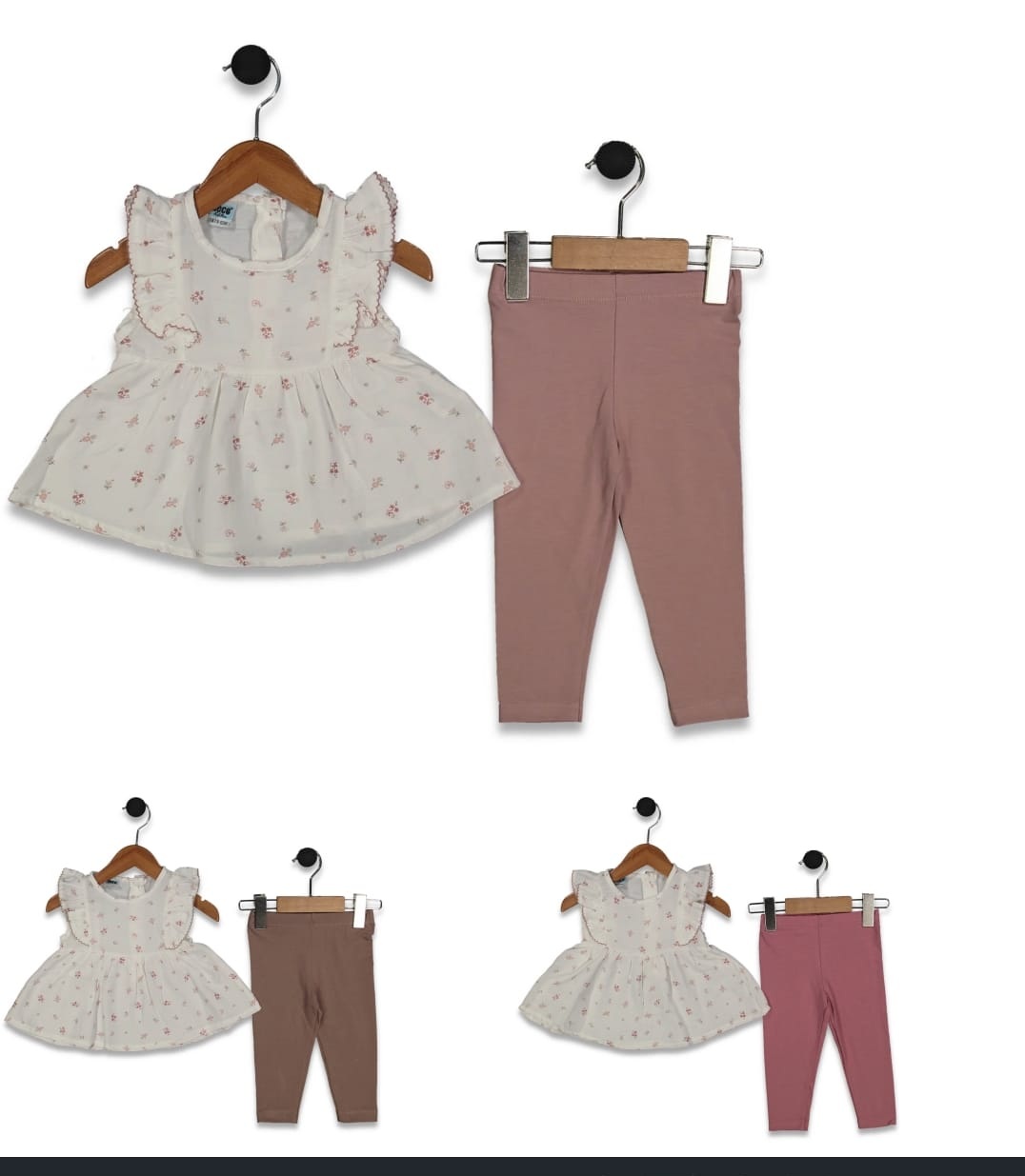 1047 Ensemble Mousseline Enfant À Imprimé Floral – Image 1