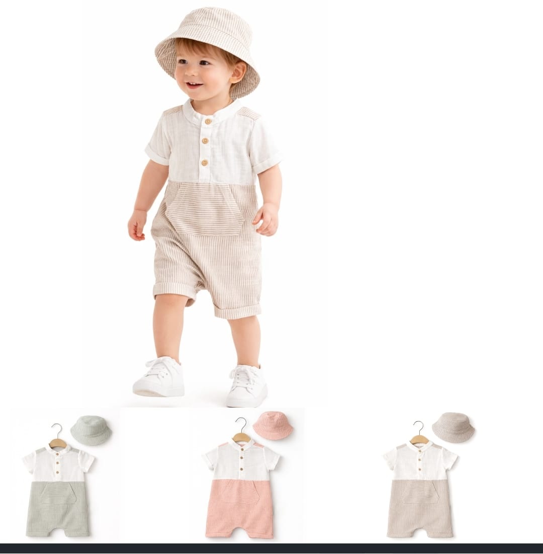 1053 Combinaison Bébé Avec Chapeau Coordonné – Image 1