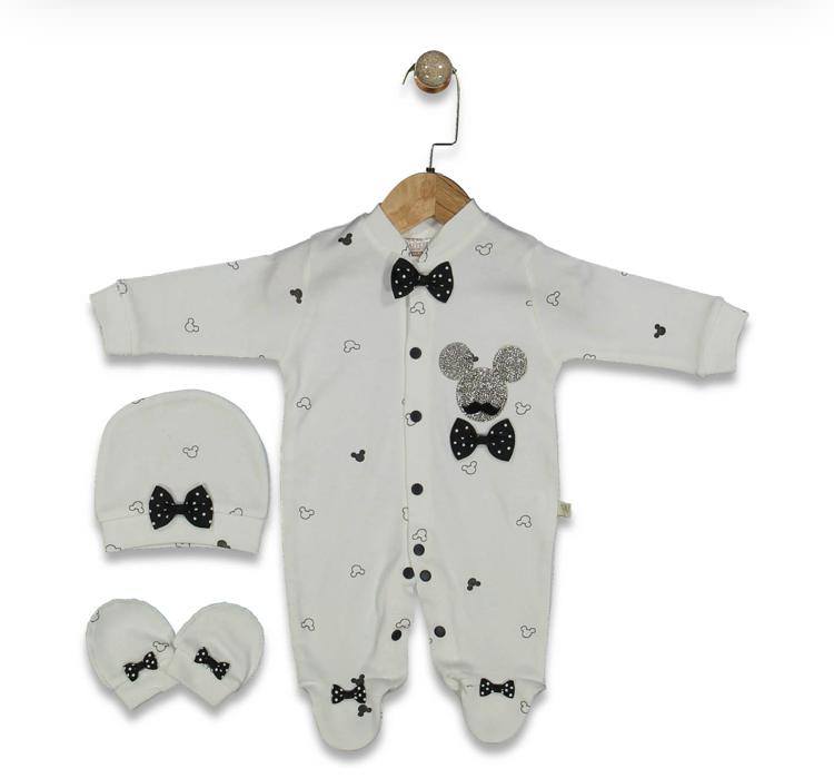 1059 Ensemble Bébé Mickey Cœur Perlé – Image 1
