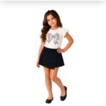 Jupe-Short Enfant Avec Nœud Et Strass