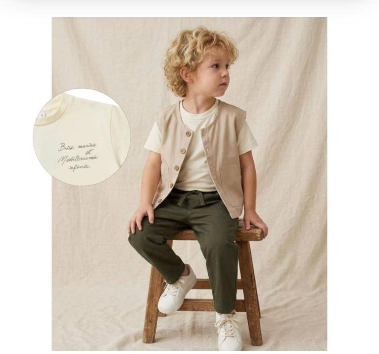 1067 Ensemble Enfant 3 Pièces Avec Gilet En Gabardine – Image 1