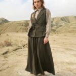 Ensemble Jupe, Gilet Et Chemise En Linda Twill