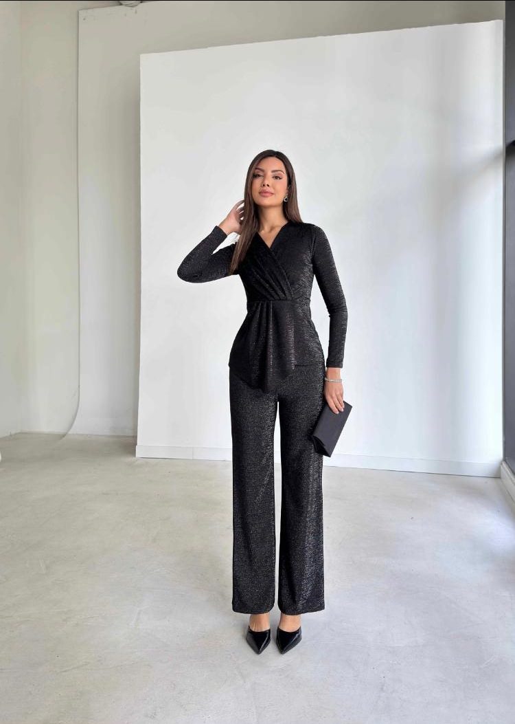 112 Ensemble Blouse Et Pantalon Femme Chic – Image 1