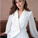 Veste Femme Plissée À Manches En Tulle