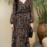 Robe Longue Femme Col V Élégante
