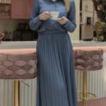 Ensemble Chemise Et Jupe Femme Plissée Moderne