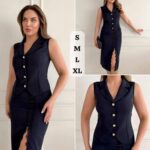 Gilet Femme À Boutons Dorés Élégants