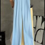 Pantalon Palazzo Femme Plissé Chic