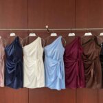 Robe Femme En Satin À Une Épaule
