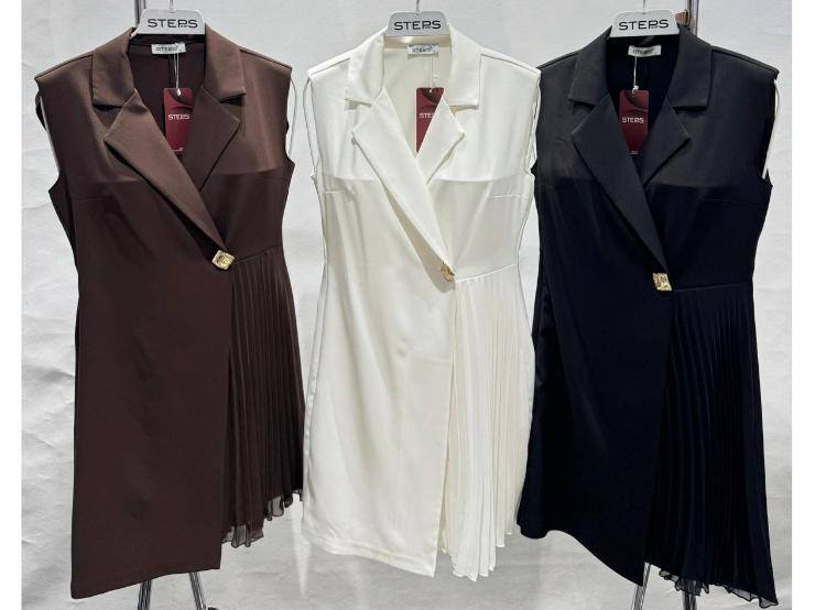 173 Ensemble Veste Et Robe Femme Plissée – Image 1