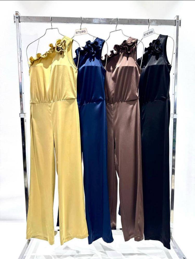 176 Combinaison Femme En Satin À Une Épaule – Image 1